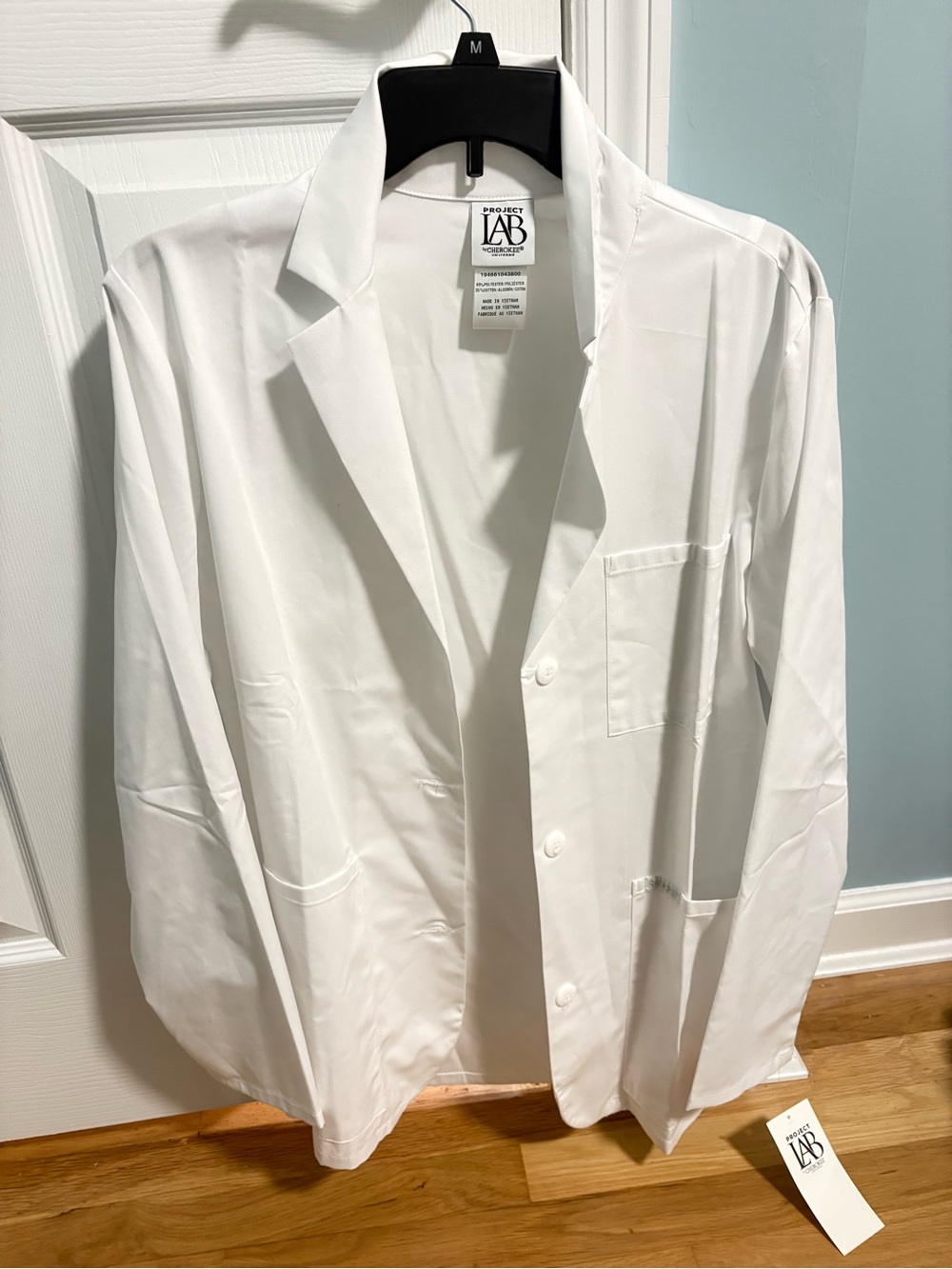 Cherokee White Lightweight White Coat Lab Jacket with Notched Collar